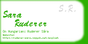 sara ruderer business card